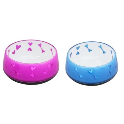 All For Paws Anti Slip Hearts Dog Bowl Pink Blue Hugglepets