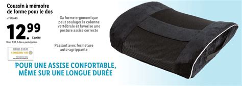 Promo Coussin M Moire De Forme Pour Le Dos Chez Lidl