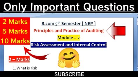 Auditing Bcom Th Sem Nep Risk Assessment And Internal Control