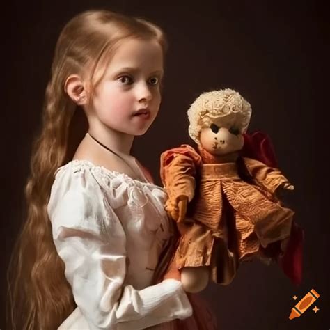 A Girl Holding A Doll Victorian On Craiyon