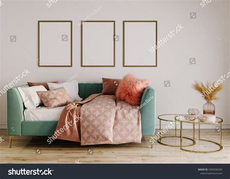 Green Sofa Living Room Interior Concept Stock Illustration 1839206269 ...
