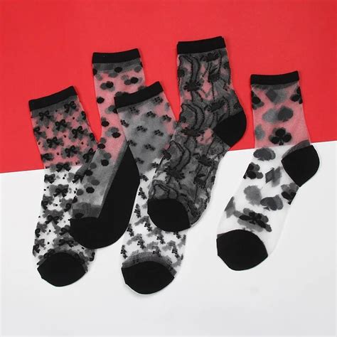 Chaussettes Chaussettes transparentes pour femmes Lot de 5 paires été