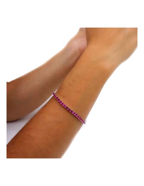 Bracciale Argento Tennis Zirconi Rosa