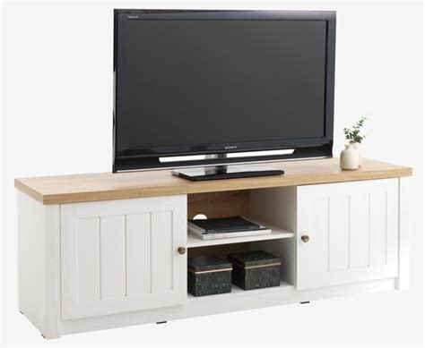 TV Bench MARKSKEL 2 Doors White Oak Colour JYSK