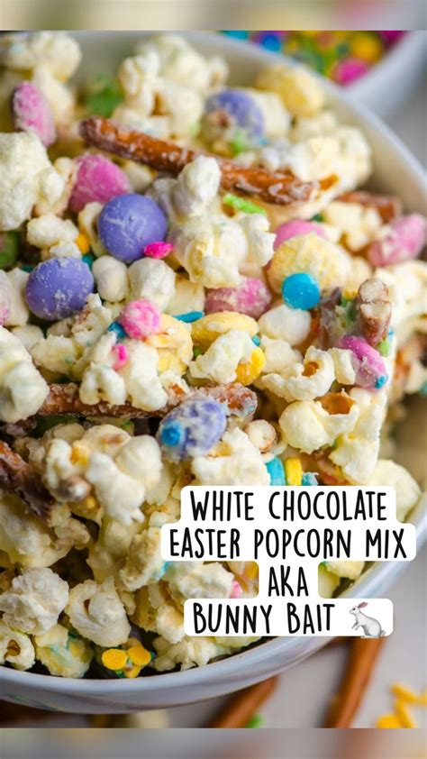 White Chocolate Easter Popcorn Mix Bunny Bait