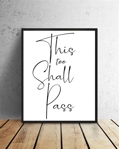 This Too Shall Pass Printable Wall Art Positive Quotes Home Decor Wall Decor Printable Art