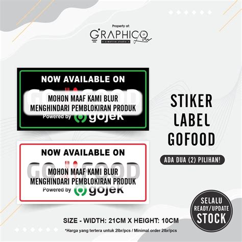 Jual Stiker Go Food Per Lbr X Cm Shopee Indonesia