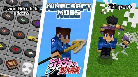 Addons Jojo Bizarre Advanture Stand Disc Skinpack Minecraft Bedrock