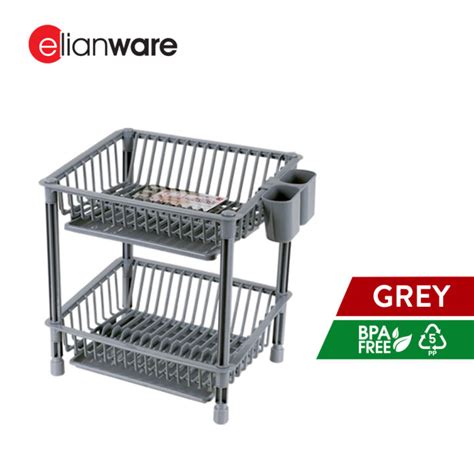 Elianware High Quality Tier Rak Pinggan Kitchen Dish Drainer With