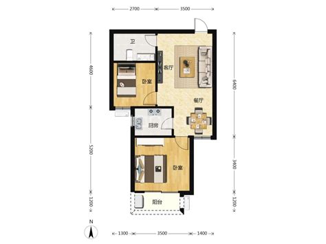 【万滨天锦石家庄万滨天锦楼盘】零居室户型图2室2厅1卫建面 7504m²房型图 石家庄贝壳新房