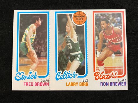 Lot NM MT 1980 81 Topps Larry Bird Rookie 31 Rebounding Leader