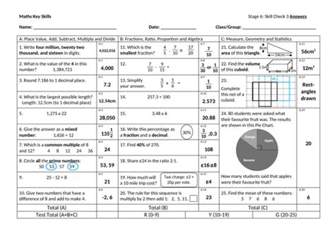 Year 6 Skills Checker 10 Tests Sats Preperation Teaching Resources