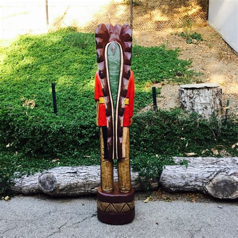 John Gallagher 5 Foot Carved Wooden Cigar Store Indian Statue Etsy