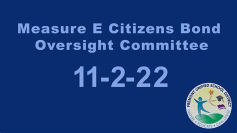 Measure E Citizens Bond Oversight Committee 11222 Youtube