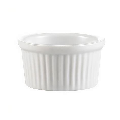 CAC RKF4 4 Oz RKF Ramekin Fluted Porcelain Super White