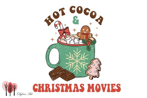 Hot Cocoa & Christmas Movies Retro Graphic by DylanArt · Creative Fabrica