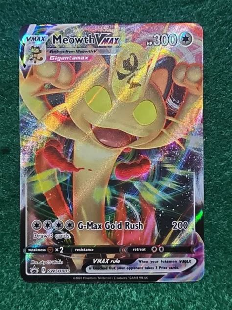 POKÉMON TCG MEOWTH VMAX SWSH Black Star Promos SWSH005 Holo Promo EUR 1