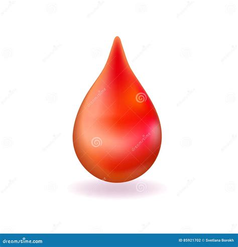 Realistic Red Blood Drop D Icon Droplet Falls World Donation Day