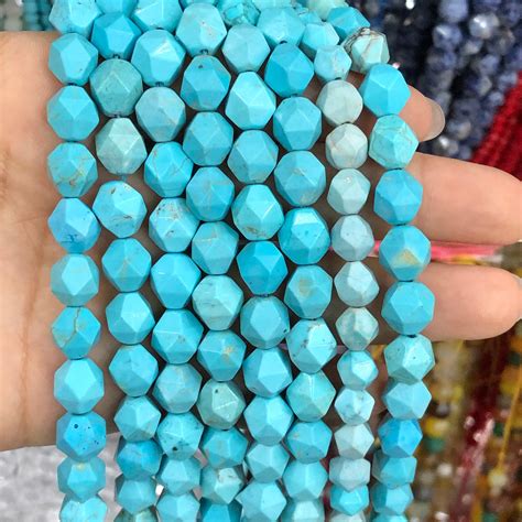 Wholesale Natural Stone Beads Faceted Turquoises DIY Gift Bracelet