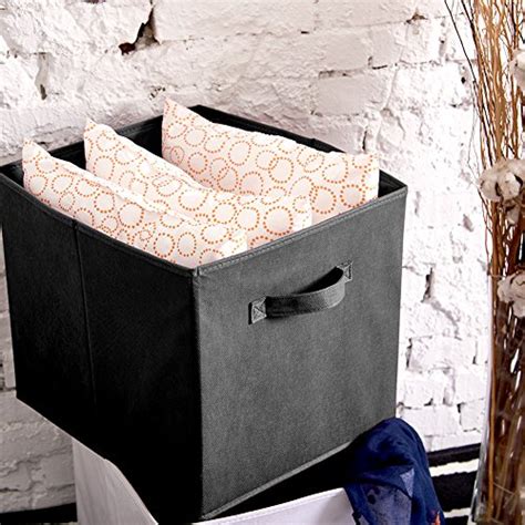 Ezoware Set Of 4 Foldable Fabric Basket Bin Collapsible Storage Cube