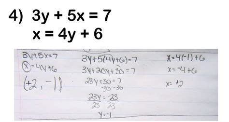 Substitution Method Dc Everest Junior High Pre Algebra