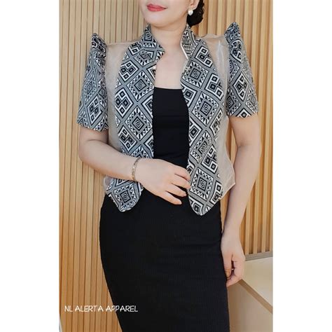 New Modern Filipiniana Ethnic Bolero Barong For Women Lazada Ph