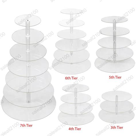 7 Tier Clear Acrylic Round Cupcake Stand Wedding Birthday Cake Display