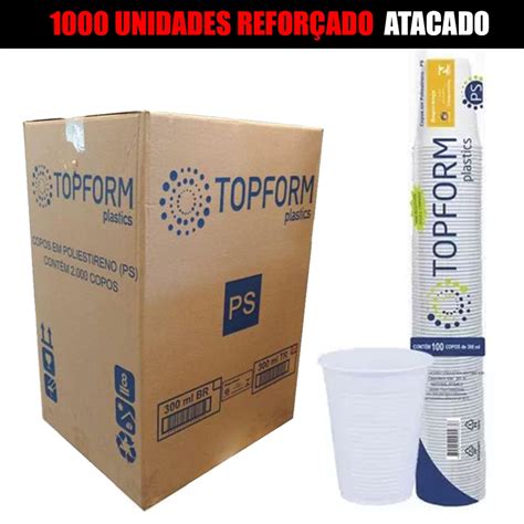 caixa copo descartavel reforcado ml  unidades branco ou