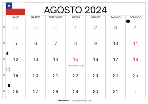 Calendario Agosto 2024 Chile Para Imprimir