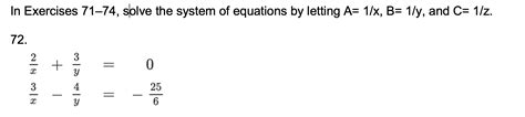 Solved In Exercises 71 74 Solve The System Of Eq