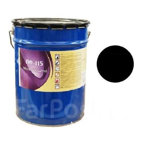 Краска эмаль ПФ-115 Черная 25 кг, в наличии. Цена: 3 800₽ в Уссурийске