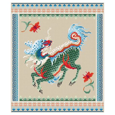 Chinese Dragon Cross Stitch Etsy