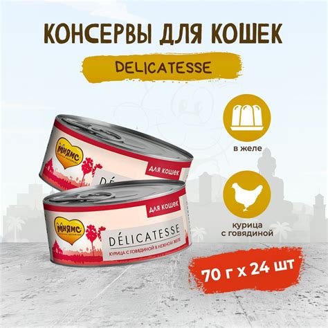 Мнямс Delicatesse влажный дополнительный корм для кошек курица с ...