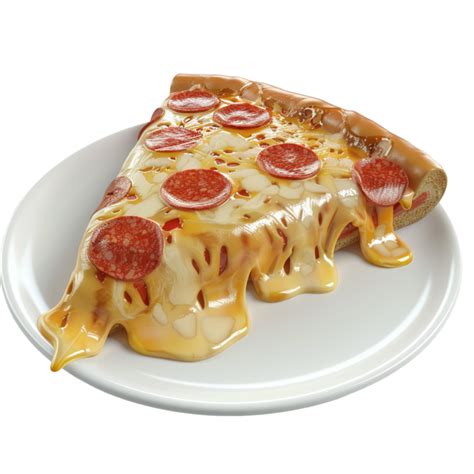 A Slice Of Pepperoni Pizza Cutout On Transparent Floating Sing