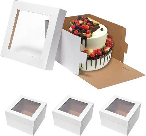 Amazon Mcfleet 4pcs Cake Boxes 12x12x8 Tall Cake Boxes For Tier