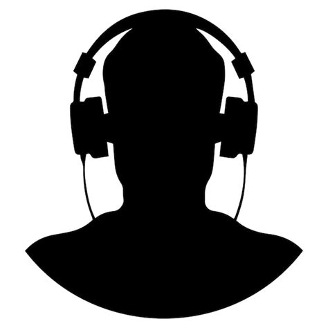 Premium Vector Man With Headphone Silhouette Icon Vector Illustration