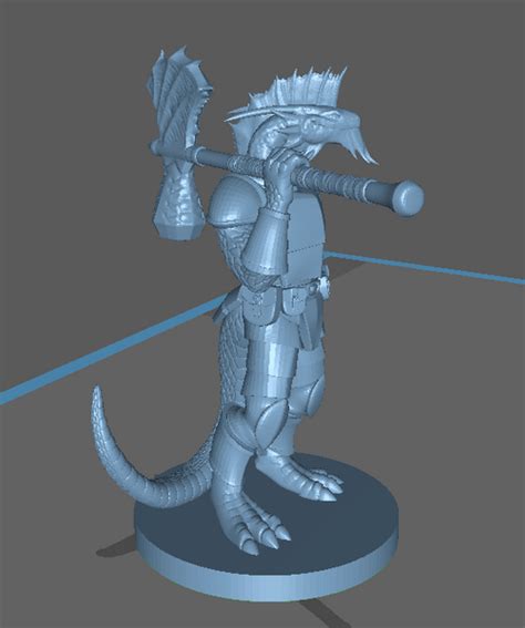 Adventurer Silver Dragonborn War Cleric With Maul Axe Combo Dark