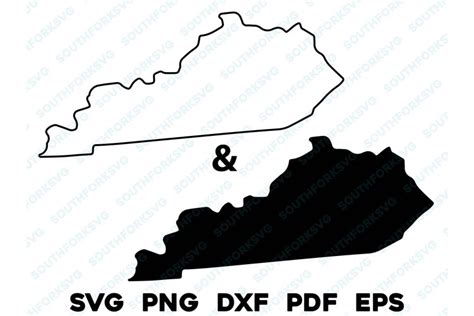 Kentucky State Map Shape Silhouette Svg Png Dxf Eps Pdf