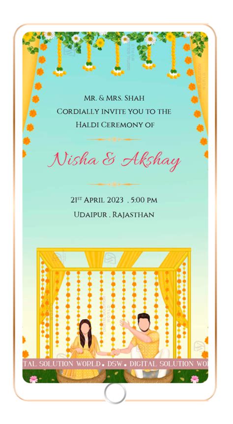 Beautiful Sangeet Ceremony Invitation E Card Caricature Theme Sangeet