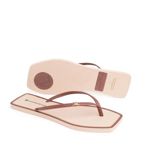 Rasteira POP Nude Amendoa Tiras Finas Umber POPSHINE Nude Amendoa Umber