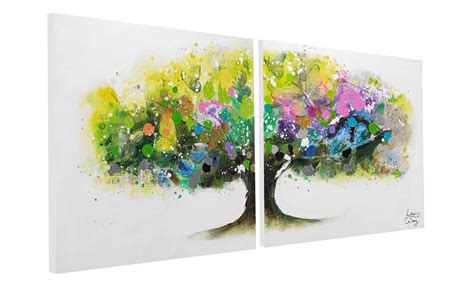 Acryl Bild Zweiteilig Baum Bunt Kaufen Kunstloft