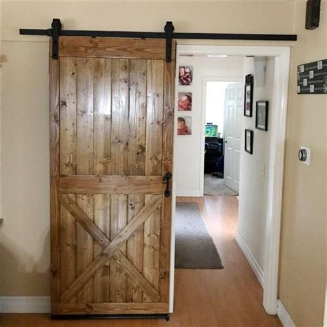 SmileMart 6 6 FT Single Wood Sliding Barn Door Sliding Hardware Track