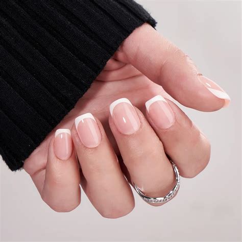 Press On Nails Short Btartbox French Tip Press On Nails Supremely Fit And Natural Stick On