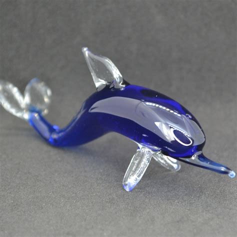 Glass Dolphin Statue Ts Glass Dolphin Figurines Blue Large Dolphin Glass Ornament Wall Decor