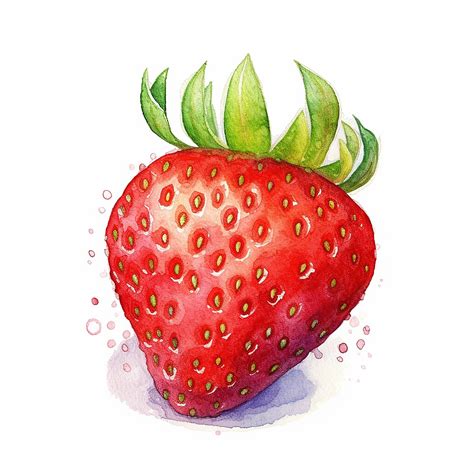 Premium Photo Watercolor Red Strawberry Illustration Isolated On