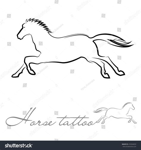 Silhouette Horse Tattoo Logo Stock Vector (Royalty Free) 474394033