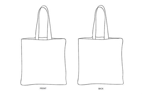 Tote Bag Technical Drawing at PaintingValley.com | Explore collection of Tote Bag Technical Drawing