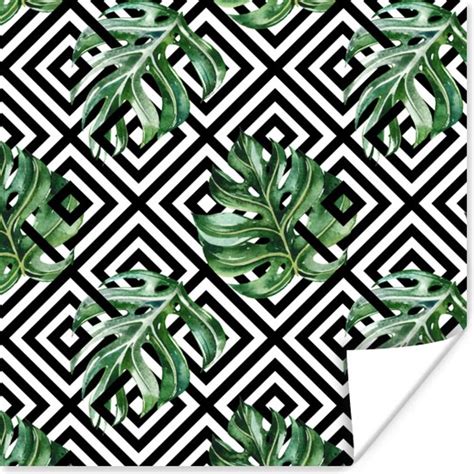 Poster Monstera Bladeren Tropisch Jungle Patroon X Cm Bol