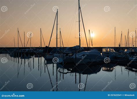 Beautiful View of a Sunset and Harbour Stock Image - Image of harbour ...