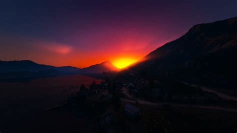 Sunset Over Mountains - GTA 5 Animated Wallpaper — Wallpaper Engine Space